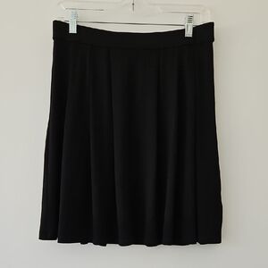 Eileen‎ Fisher Black Pleated Jersey Mini Midi Skirt Size Medium